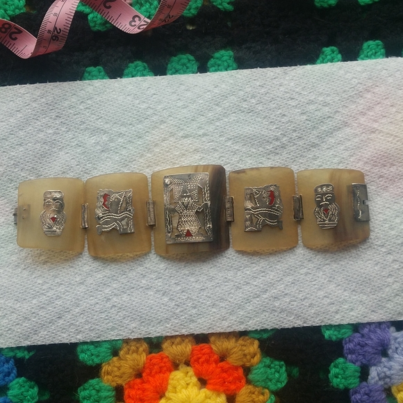 Vintage Industria Peruana silver link Bracelet - Picture 1 of 9